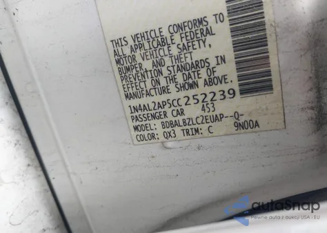 2012 Nissan Altima 2.5 S z USA, uszkodzony, nr VIN 1N4AL2AP5CC252239